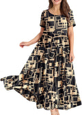 Comfortable Bohemian Floral Dress with Pockets for Women by YESNO