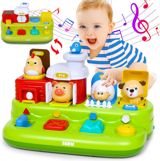 Musical Farm Animal Pop-Up Toy for Early Learning