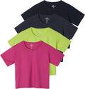 Women's Cotton Crop Top 4 Pack - Comfortable Everyday Essentials Real
