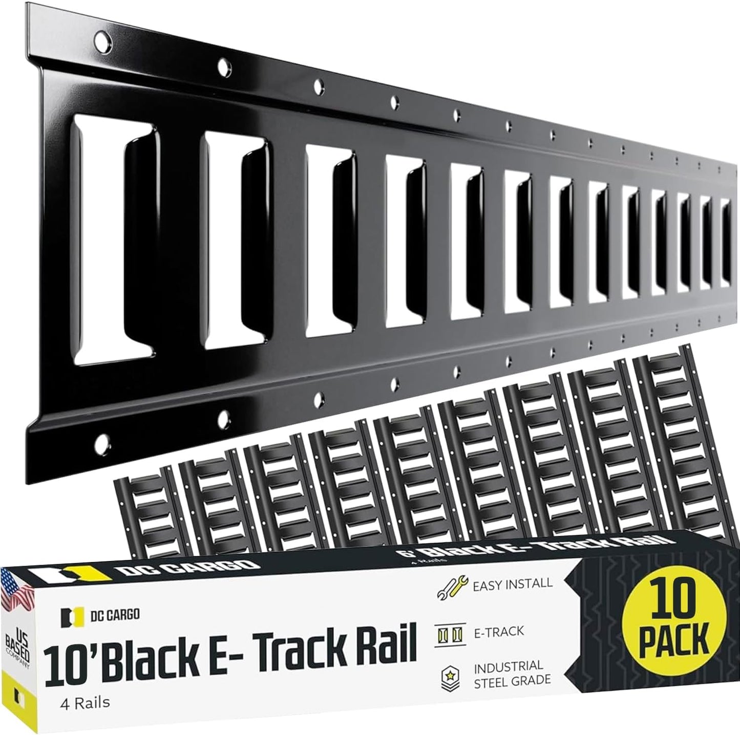 10-ft E Track Tie-Down Rails for Secure Cargo Transport
