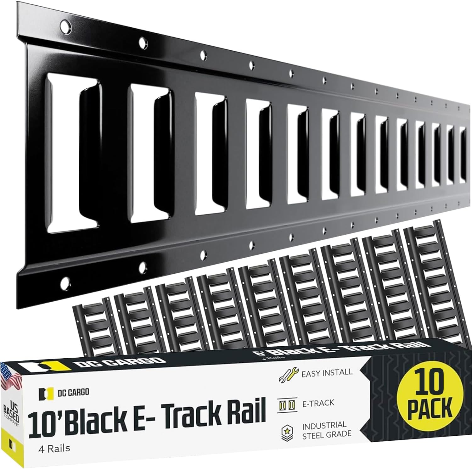 10-ft E Track Tie-Down Rails for Secure Cargo Transport