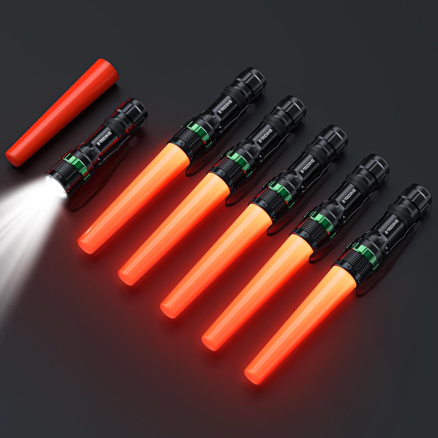 6 Pack Traffic Wand with 5 Flashing Modes for Safety Control