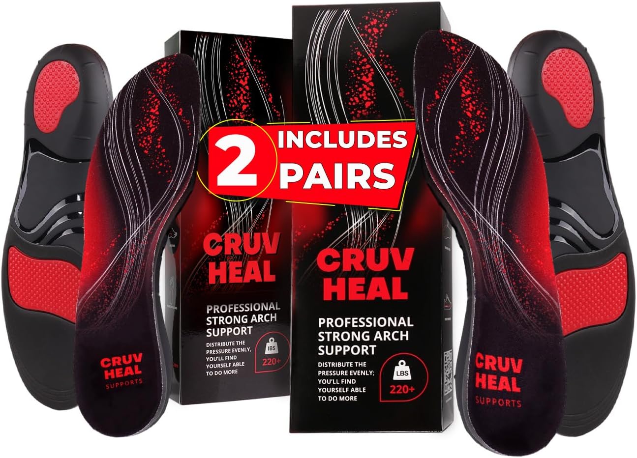 220+ lbs Plantar Fasciitis Insoles for Men and Women - Heavy Duty