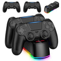 2 Pack PS4 Wireless Controllers with LED Charging Dock - Dual Set