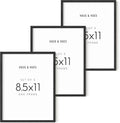 Certificate Frames 8.5 x 11 Black - Set of 3 Oak Picture Frames