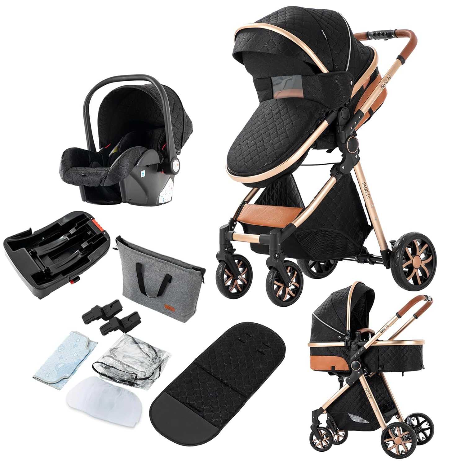 3 in 1 Baby Travel System - Reversible Luxury Stroller for Toddlers