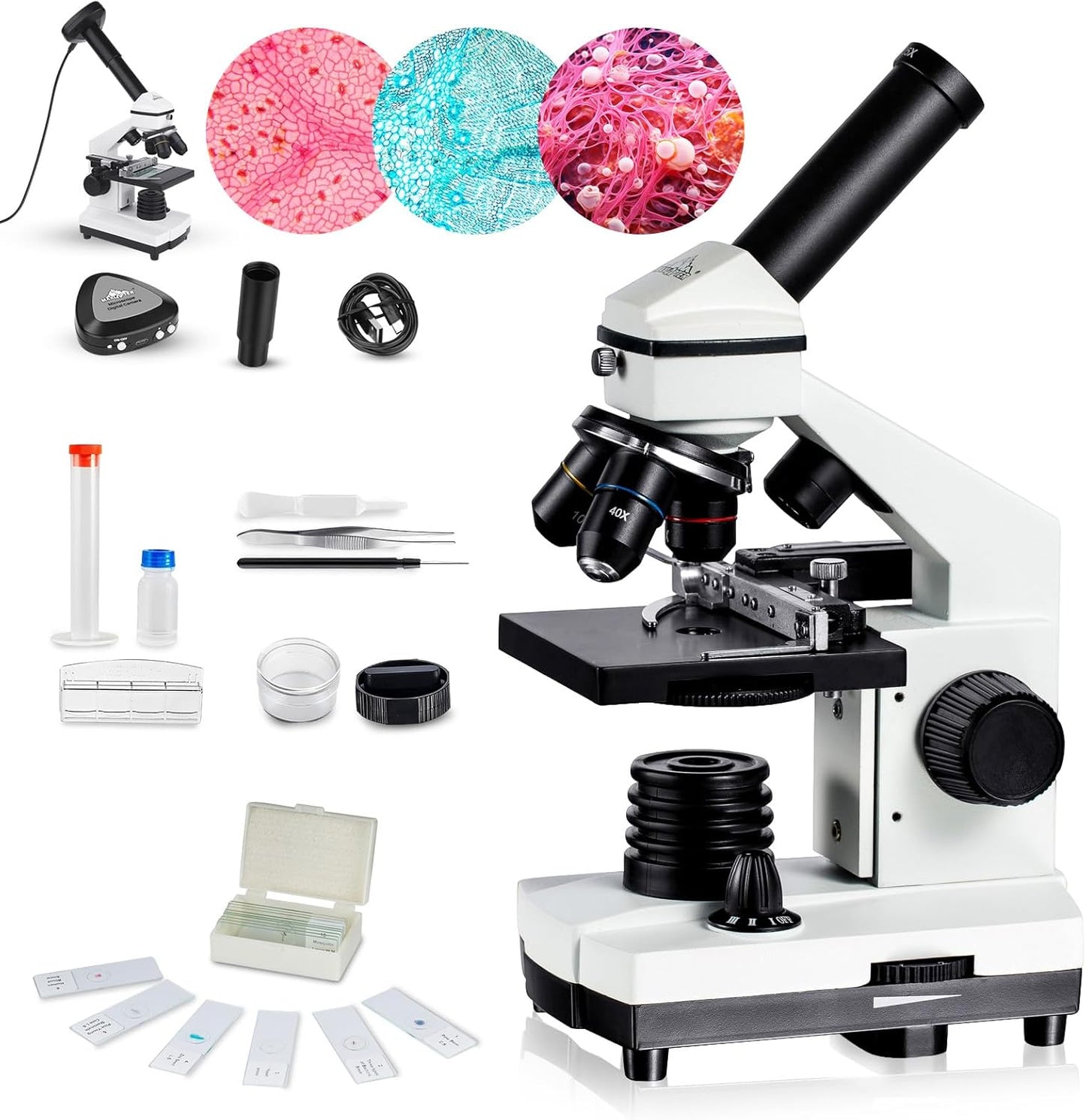 Microscope for Kids and Adults with WiFi Eyepiece and Dual LED