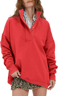 Locachy Womens Casual Henley Cotton Oversized Sweatshirt - Cozy
