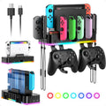 RGB Switch Wall Mount for Joy-Con Charger - Organized Lighted Stand