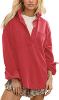 Locachy Oversized Polo Neck Sweatshirt - Casual Slouchy Pullover