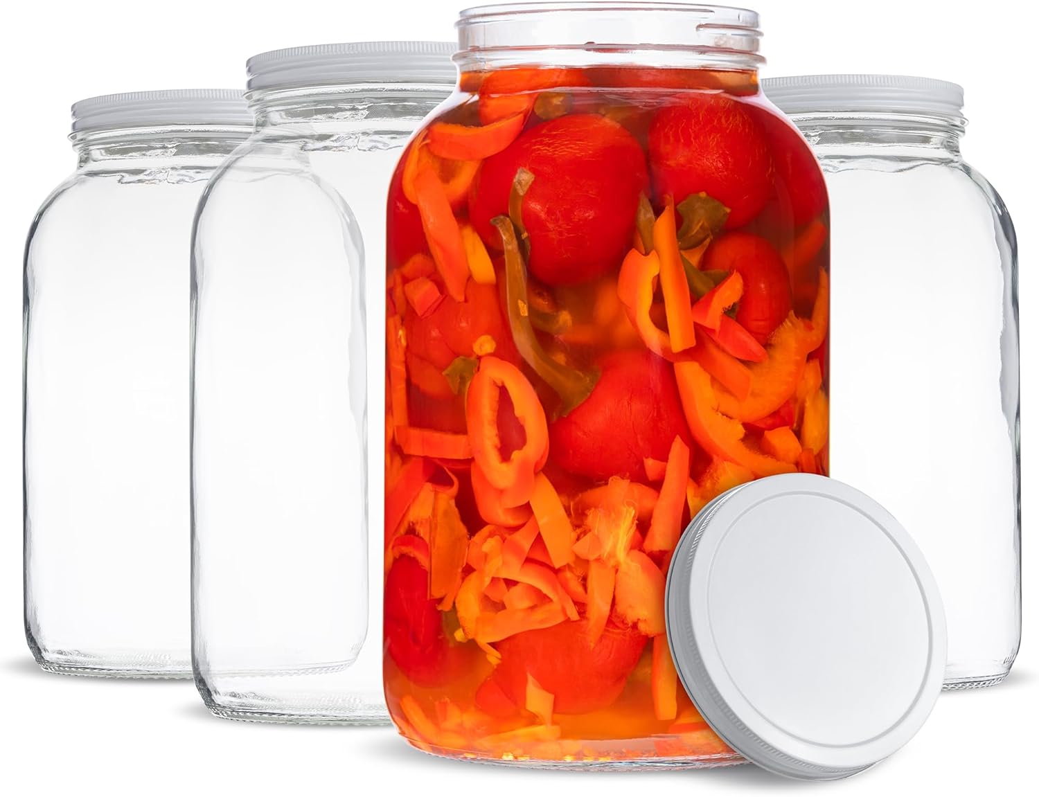 Large 1 Gallon Glass Jars for Canning, Fermenting & Storage