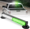 Green/White 14 in Battery Powered Strobe Light Bar - Wireless Beacon