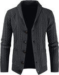 Men's Wool Blend Cardigan Sweater - Slim Shawl Collar