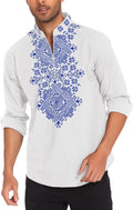 COOFANDY Men's Henley Shirt with Unique African Print Design