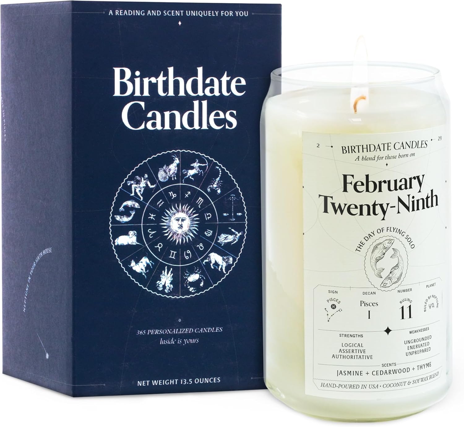 February 29 Birthday Candle - Pisces Zodiac Scented Gift