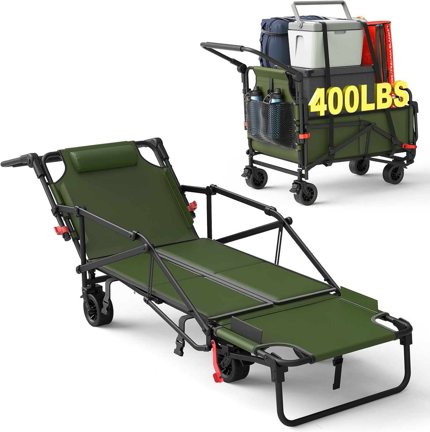 LEVELEVE Heavy Duty Folding Wagon - Versatile 2-in-1 Cart
