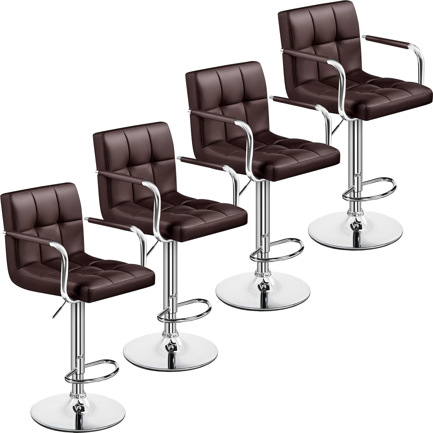 Yaheetech Bart Stools Set of 4 with Adjustable Armrests