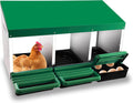 Chicken Nesting Box 3-Compartment for Hens - Clean, Rolling Egg Tray