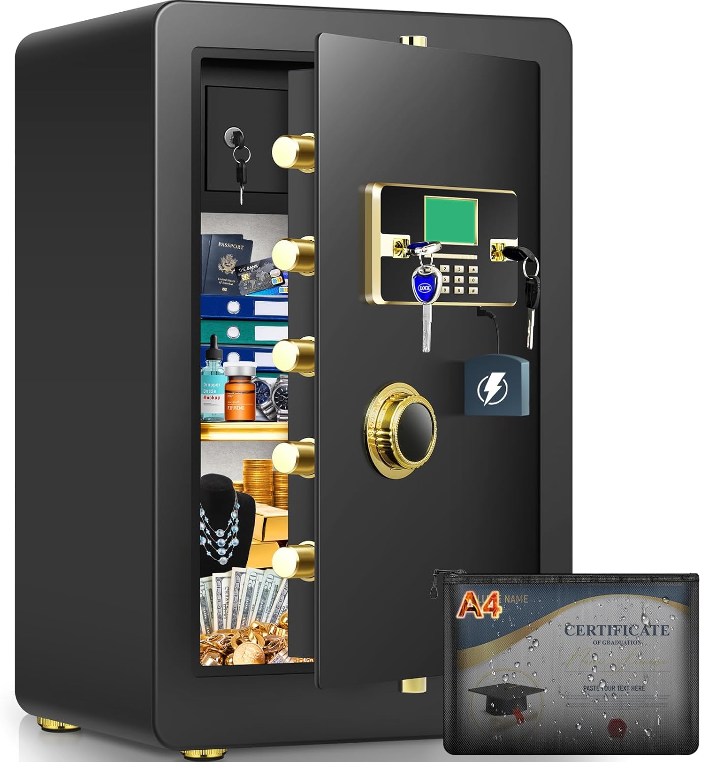 7.0 Cuft Fireproof Safe for Home with Digital Combination Lock
