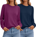 Ficerd Women's Casual Sweatshirts 2 Pack for Everyday Comfort