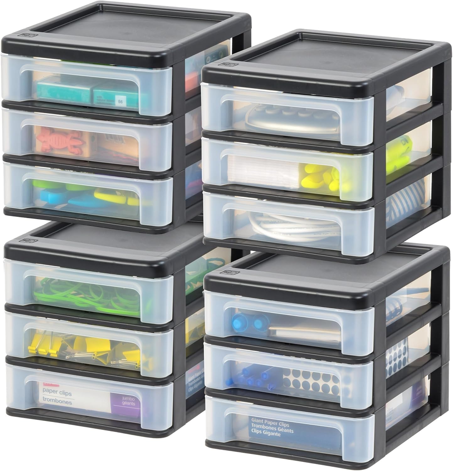 IRIS USA Small 3-Drawer Desktop Organizer for Versatile Storage