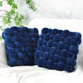 Knot Pillows 2 Pack - Navy Blue Crystal Velvet Accent Cushions