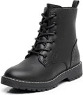 Apakowa Girls Combat Boots with Side Zipper for Kids
