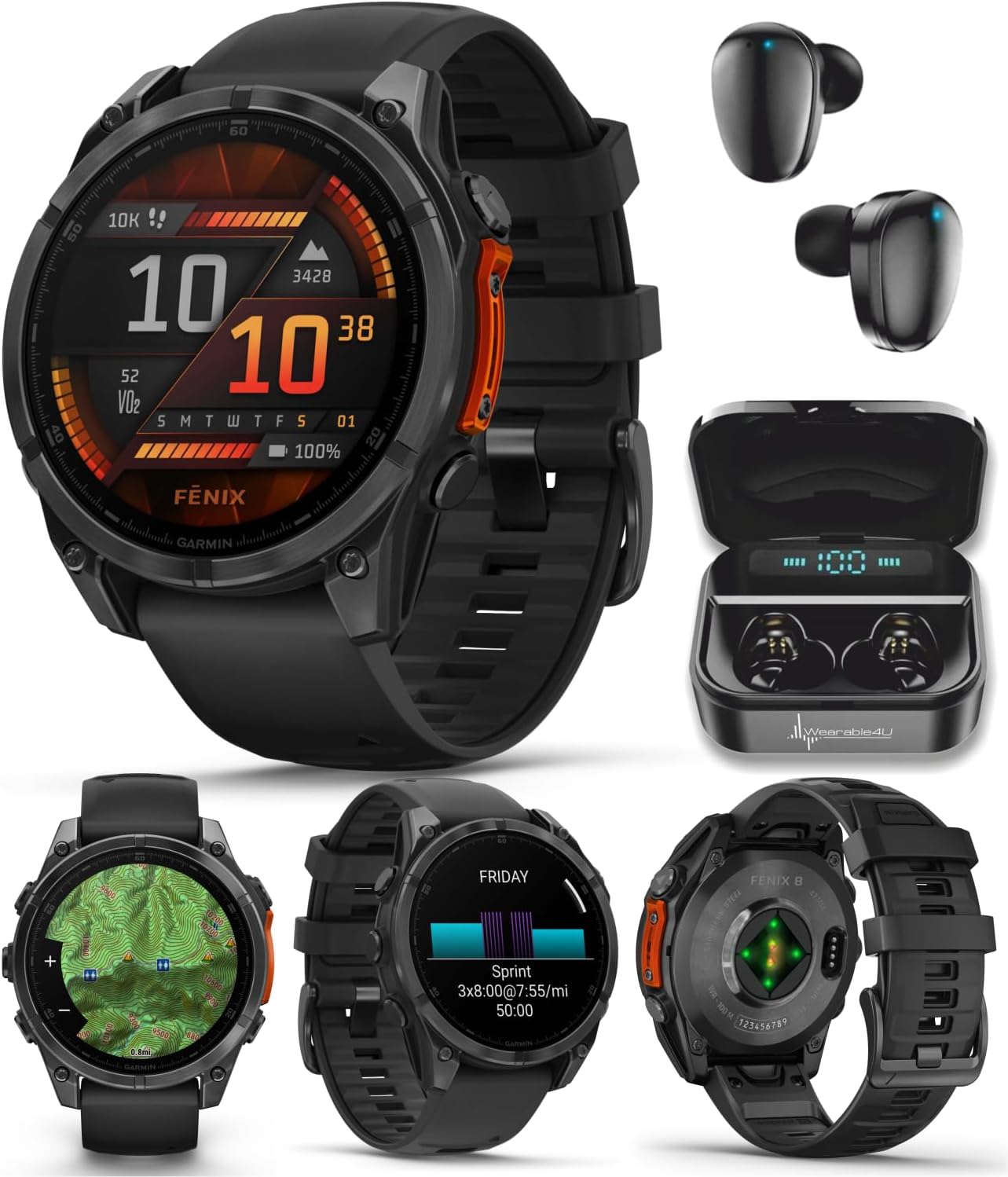 Garmin Fenix 8: AMOLED Multisport Smartwatch Bundle