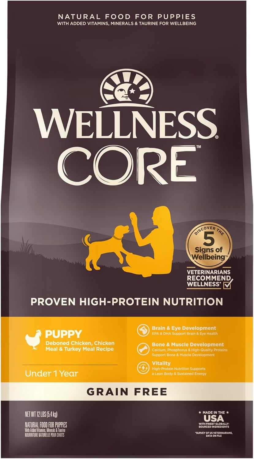 Wellness CORE Puppy Dry Dog Food, Grain-Free Chicken & Turkey