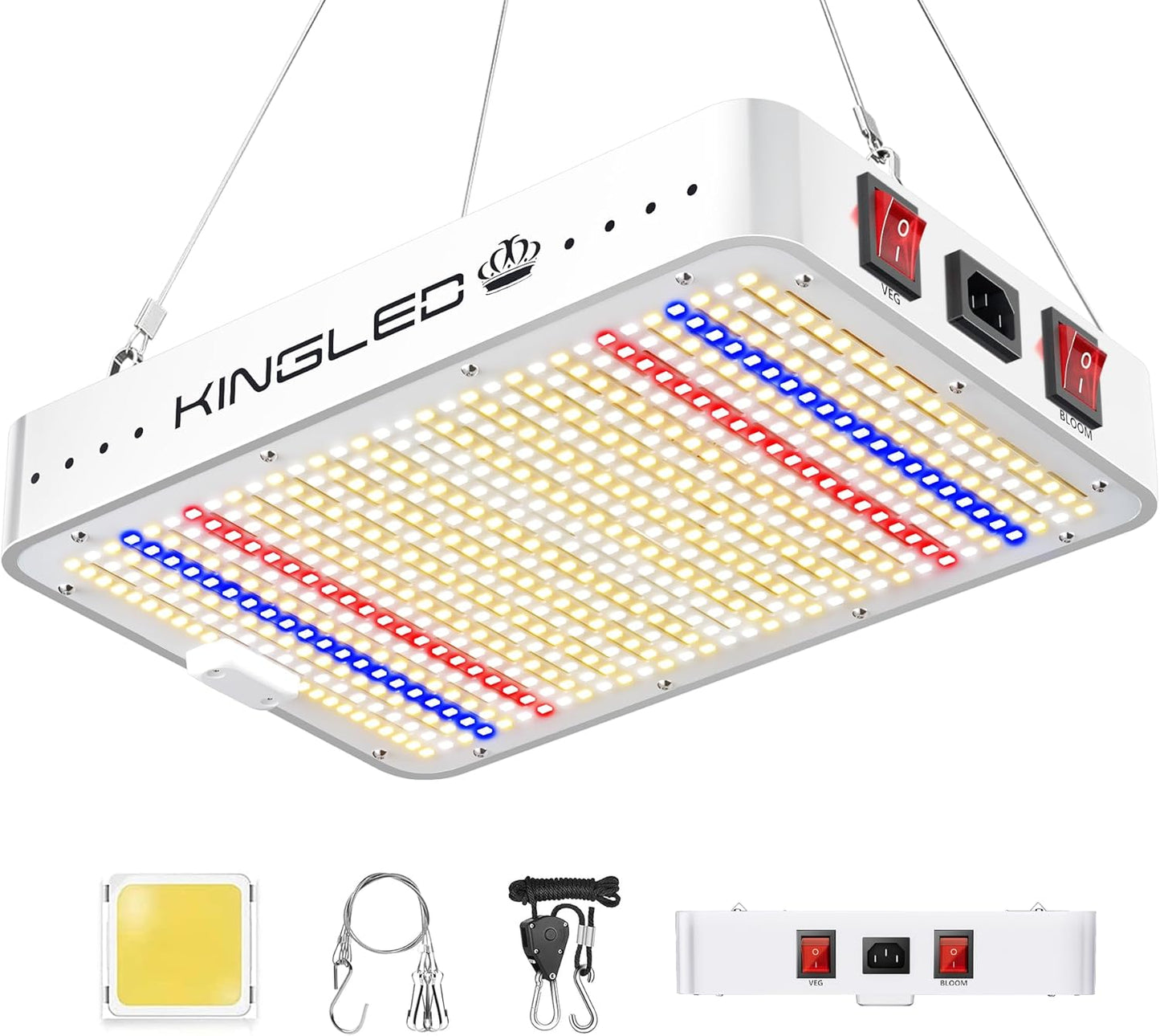 KINGPLUS KP1000 LED Grow Lights - 2x2ft Full Spectrum Coverage