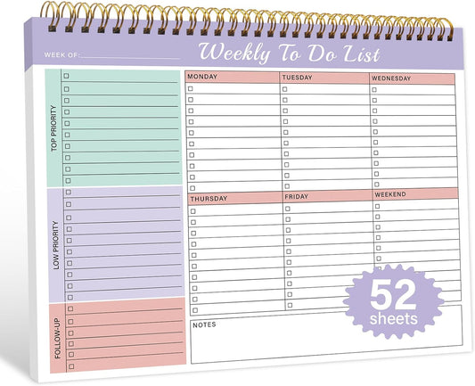 52 Sheets Weekly Planner Pad for Efficient Organization