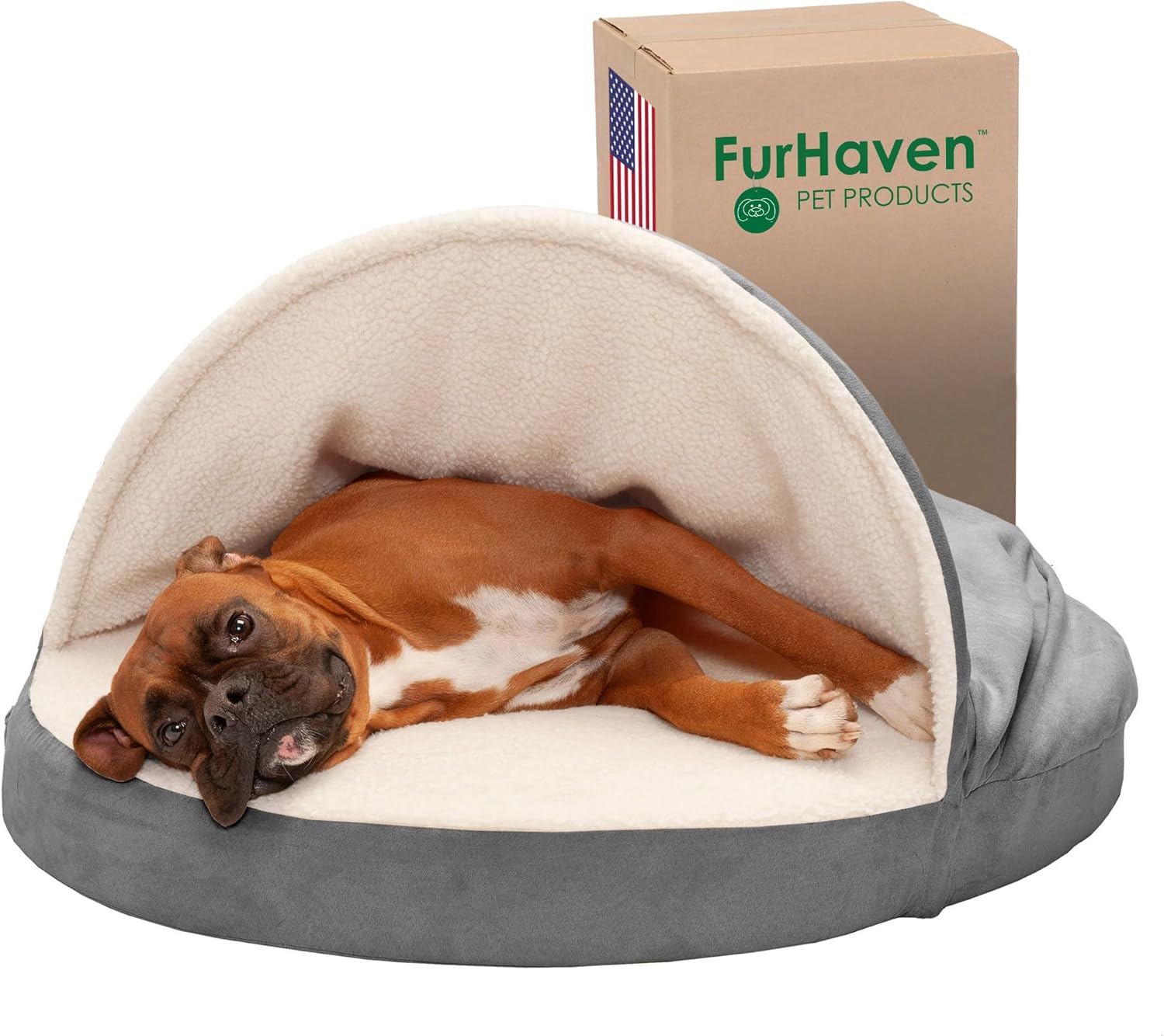 Furhaven 35 Round Memory Foam Dog Bed for Cozy Comfort