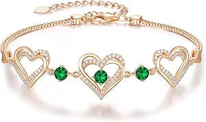 CDE Forever Love Heart Charm Link Bracelet for Women Gift