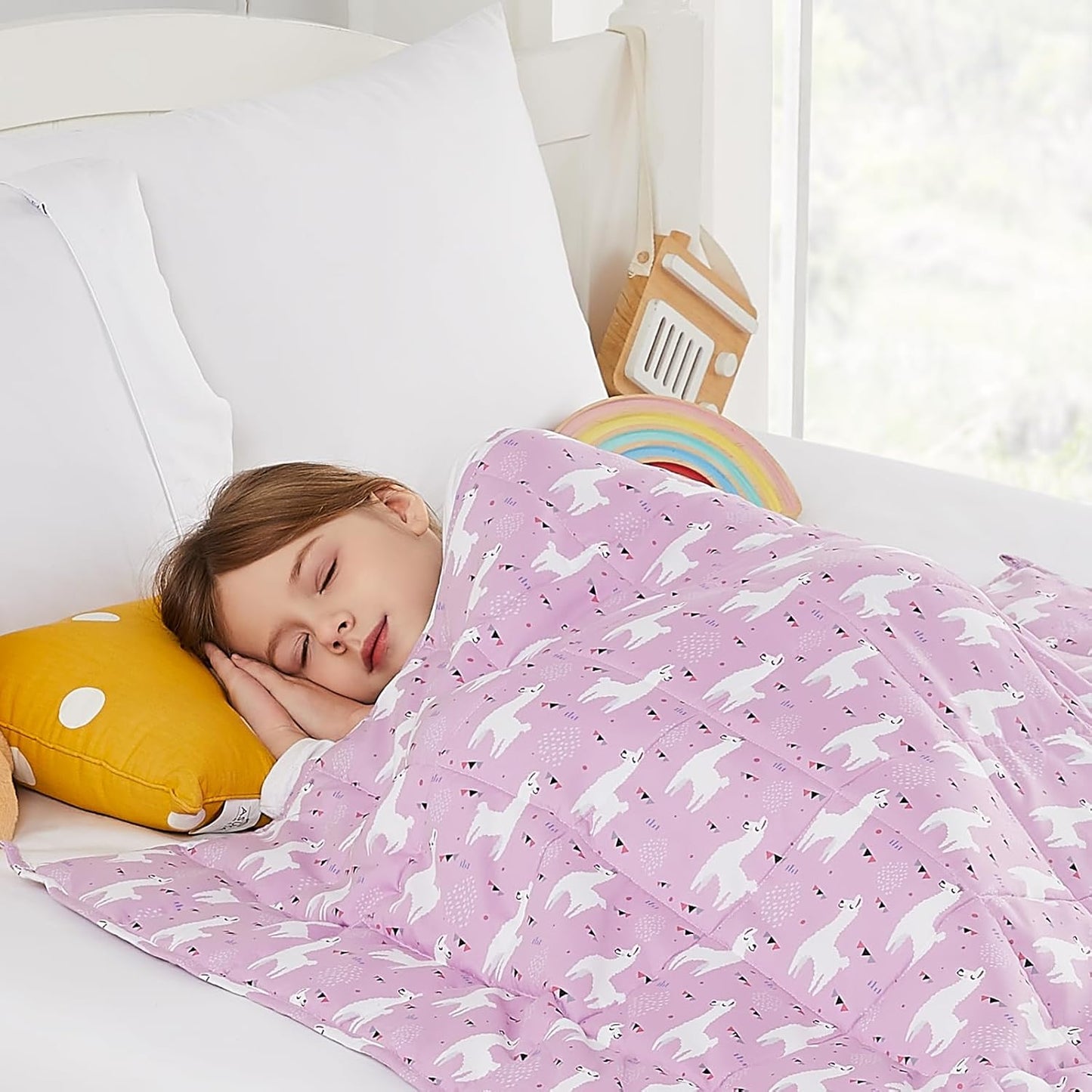 HOSUKKO Weighted Blanket for Kids, 41 x 60 in, Purple Alpaca