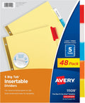 Avery Binder Dividers 5-Tab Insertable Multicolor - Clear Big Tabs