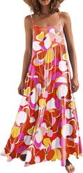 Women Summer Casual Loose Sleeveless Sundress - Boho Linen Maxi