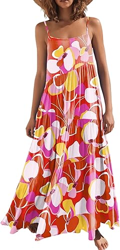 ANRABESS Womens Summer Casual Loose Sleeveless Maxi Dress