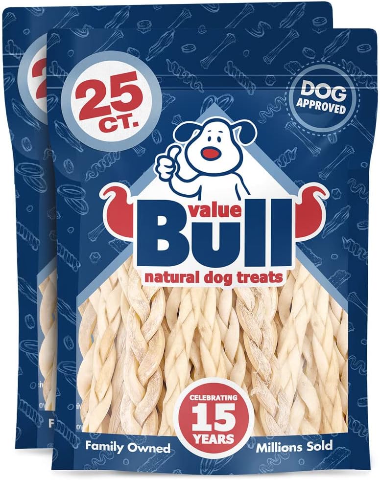 ValueBull Beef Cheek Braids - Long Lasting Dog Chews for Dogs