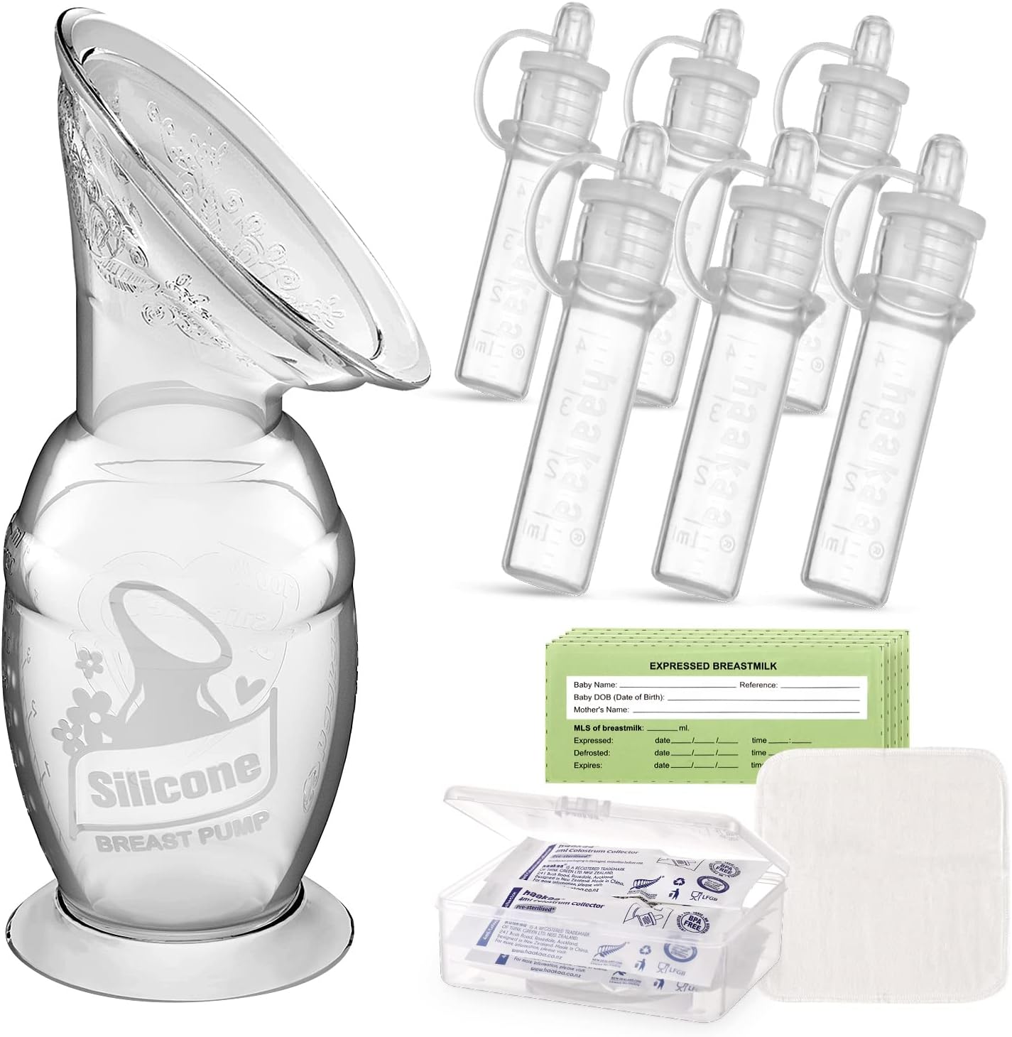 haakaa Manual Breast Pump 5oz & Silicone Colostrum Collector Set