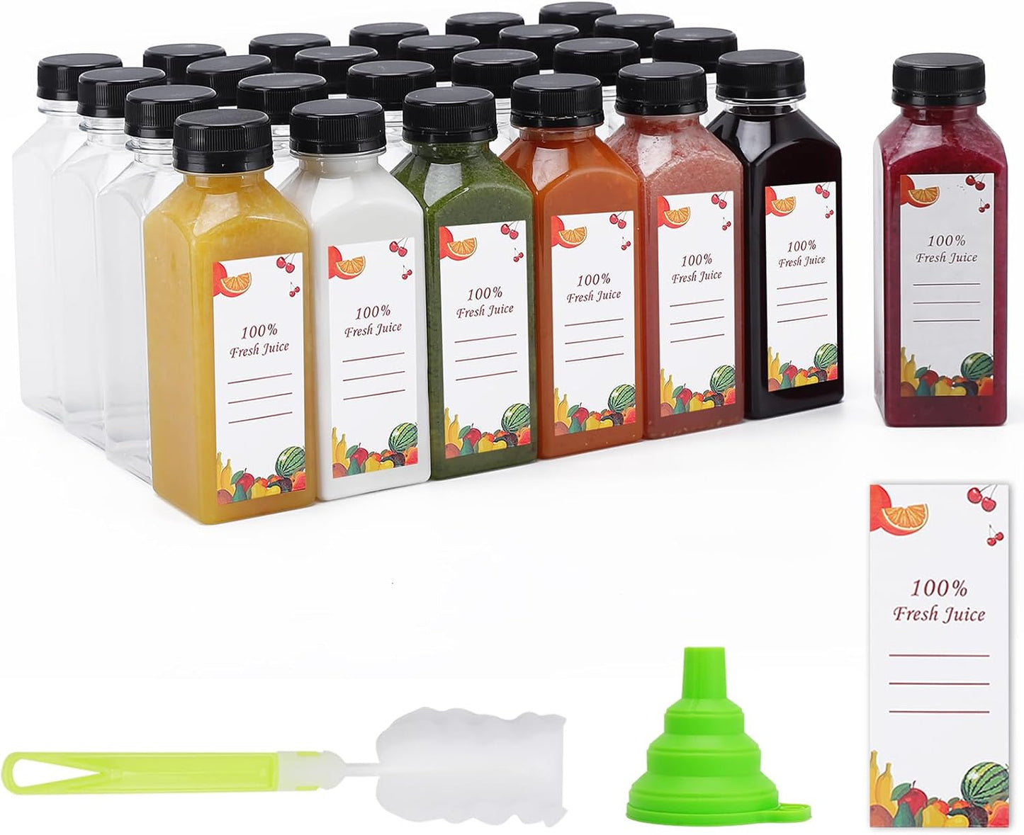 Plastic Juice Bottles 150 pcs 12 oz for Juicing and Smoothies