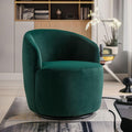 Swivel Barrel Chair with Velvet Fabric - Green