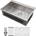 Lordear 33 Inch Drop In Kitchen Sink 33x22 Stainless Steel - Deep
