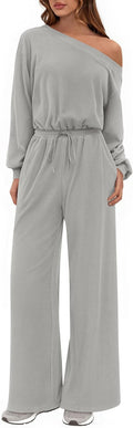 Long Sleeve Off-Shoulder Jumpsuit for Women - Flowy Fall Romper