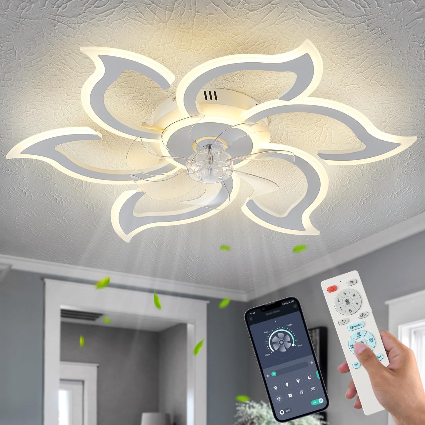 Flower Ceiling Fans with Lights and Remote for Modern Spaces