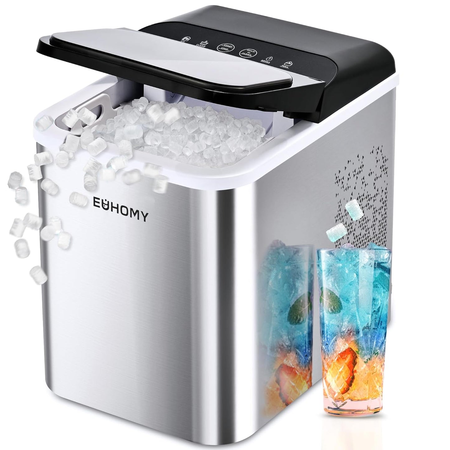 EUHOMY Nugget Ice Maker Countertop for Quick and Easy Ice