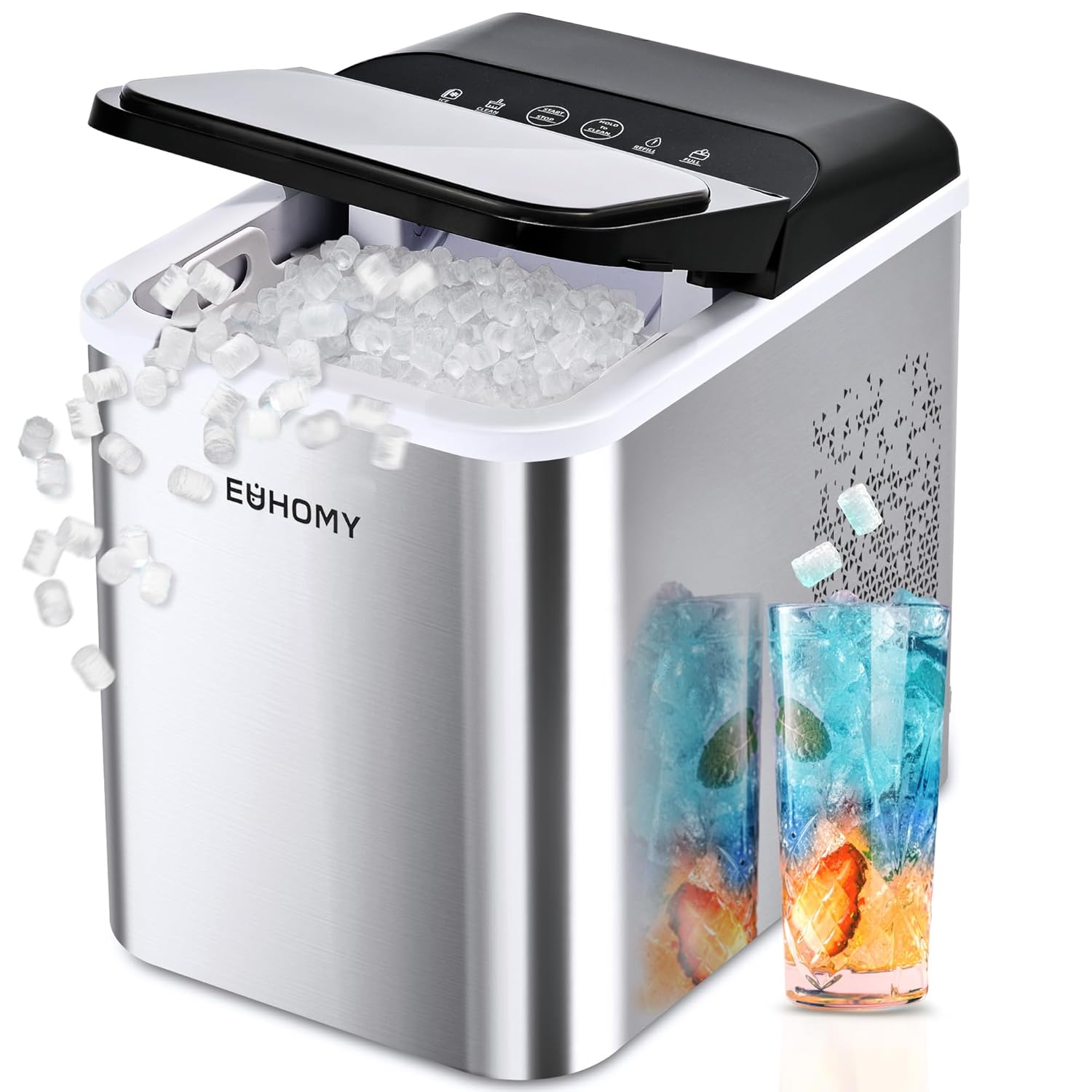 EUHOMY Nugget Ice Maker Countertop for Quick and Easy Ice
