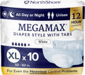 X-Large Overnight Adult Diapers 12-Hour Tab Style - 10 Count