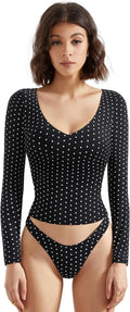 SUUKSESS Women Double Lined V Neck Crop Tank - Soft, Stretchy Fit