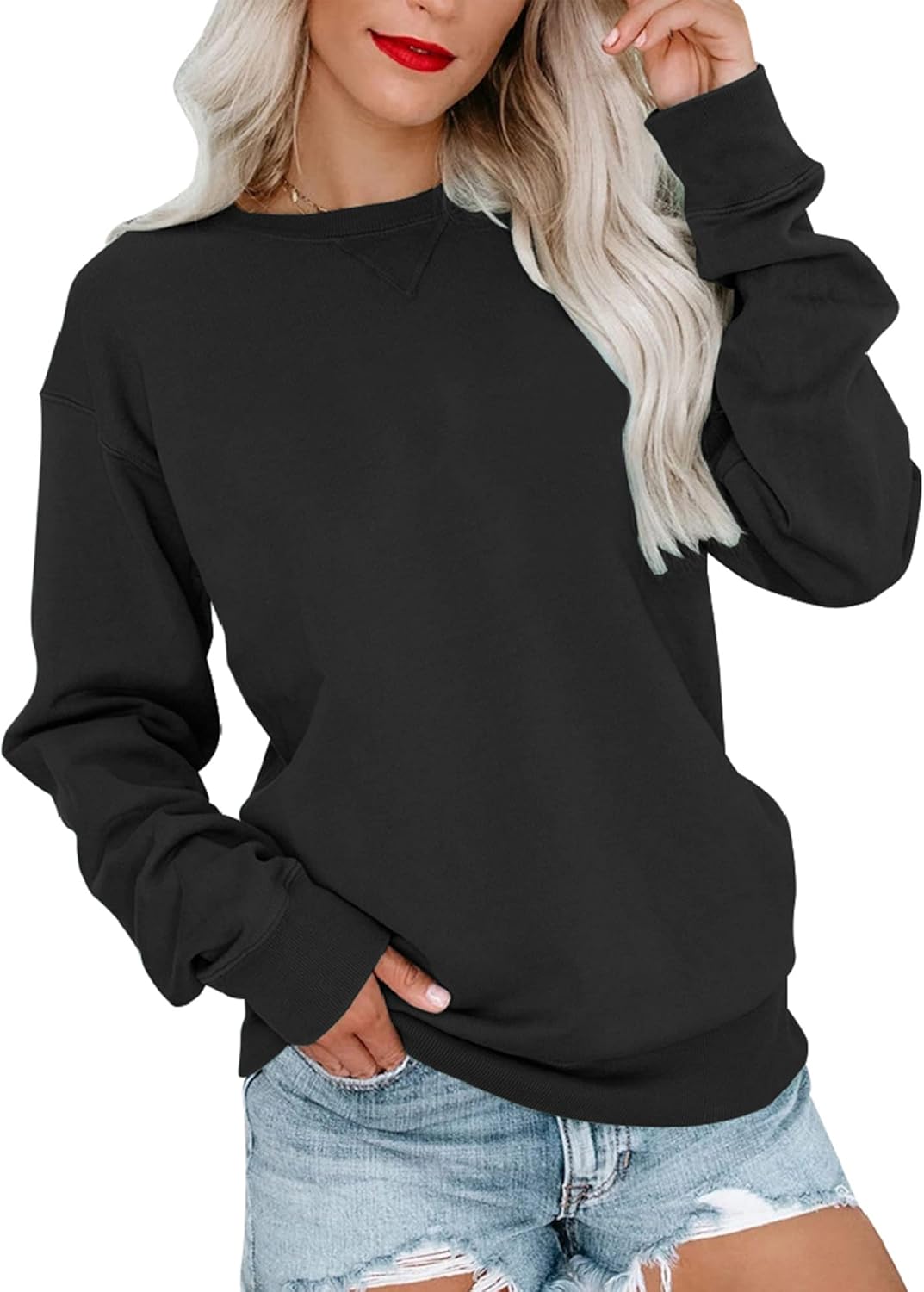 Bingerlily Cozy Crewneck Sweatshirt - Stylish, Relaxed Fit