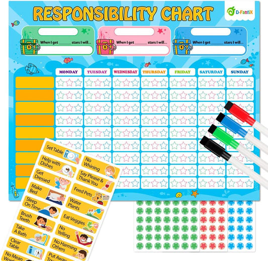 D-FantiX Magnetic Responsibility Chart for Kids' Chores